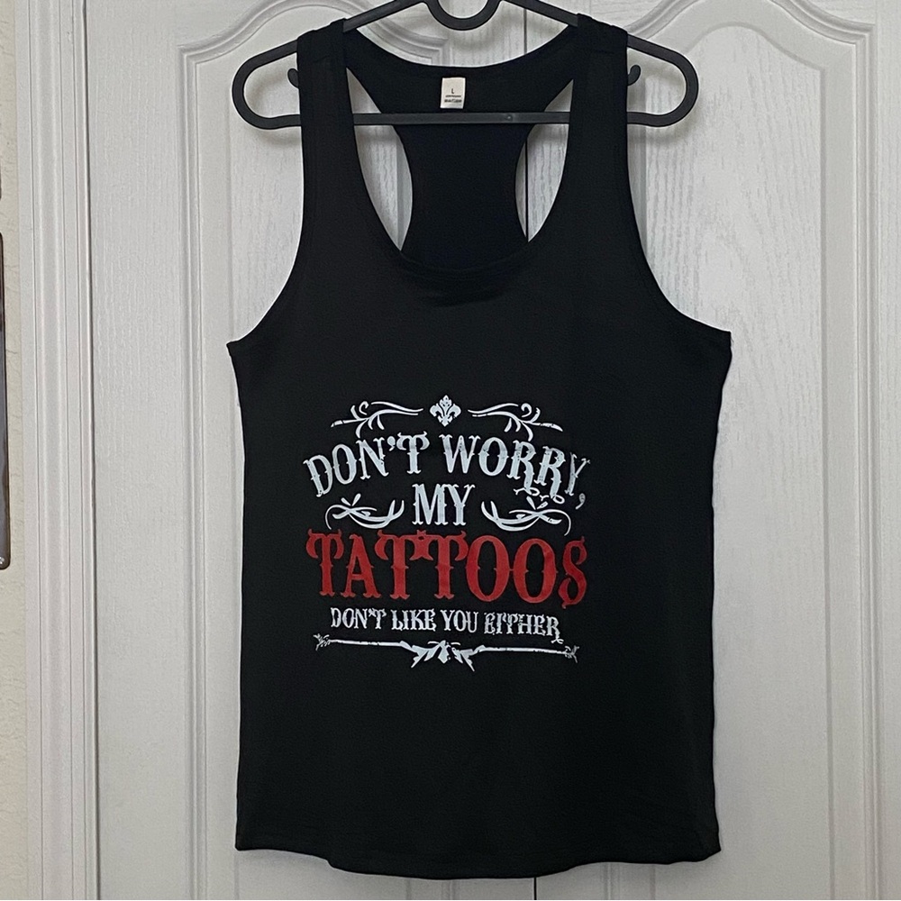 Black TATTOO Graphic Tank Top  BNWOT